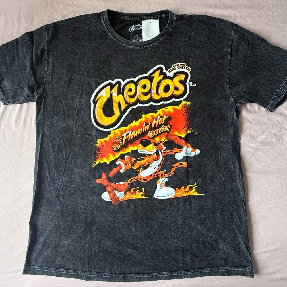Cheetos Flamin' Hot Crunchy Black T-Shirt